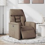 vidaXL Fauteuil inclinable électrique Marron Tissu