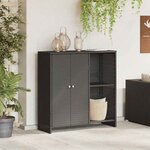 vidaXL Armoire de rangement avec stockage Noir 100 x 36 x 102 cm Rotin