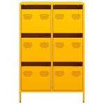 vidaXL Buffet haut jaune moutarde 68x39x101 5 cm acier