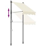 vidaXL Auvent rétractable crème 100x150 m tissu et acier