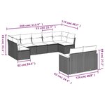vidaXL Salon de jardin 9 Pièces avec coussins noir résine tressée