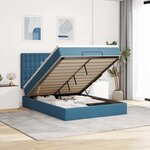 vidaXL Cadre de lit ottoman avec matelas bleu foncé 140x200 cm velours
