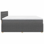 vidaXL Sommier à lattes de lit avec matelas Gris foncé 200x200cm Tissu