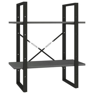 vidaXL Bibliothèque à 2 niveaux Gris 60x30x70 cm Bois de pin massif