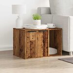 vidaXL Meuble de bac à litière pour chat vieux bois bois d'ingénierie