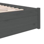 vidaXL Cadre de lit Gris Bois massif 140x190 cm