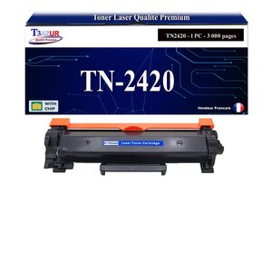 T3AZUR - Toner compatible avec Brother TN2420  TN2410 pour Brother HL-L2310D  HL-L2350DW  HL-L2357DW  HL-L2370DN  HL-L2372DN  HL-L2375DW  HL-L2395DW - 3 000 pages