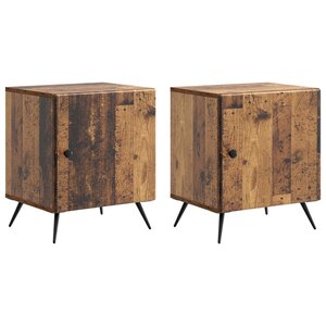 vidaXL Cabinet de chevet 2 Pièces Bois ancien 43 x 34 5 x 50 cm