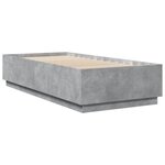 vidaXL Cadre de lit avec LED sans matelas gris béton 100x200 cm
