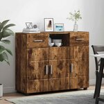 vidaXL Buffet Chêne fumé 88 5 x 30 5 x 73 cm Bois d'ingénierie