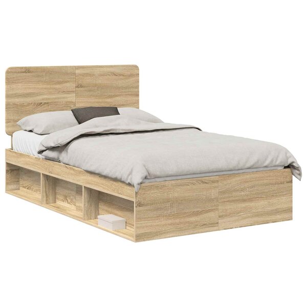vidaXL Cadre de lit Sonoma 120 x 190 cm Bois de pin massif