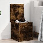 vidaXL Boîte de rangement chêne fumé 30x35x35 cm bois d'ingénierie