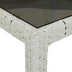 vidaXL Table de jardin blanc 250x100x75 cm résine tressée verre trempé