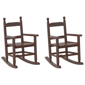 vidaXL Chaises à bascule enfants lot de 2 marron bois peuplier massif