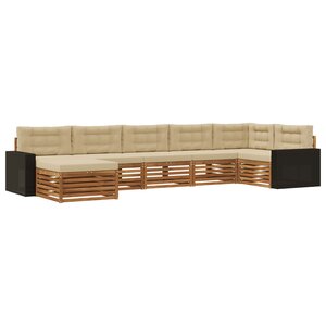 vidaXL Ensemble de canapés d'extérieur 7 Pièces Naturel et Beige