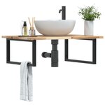 vidaXL Étagère de vasque murale acier et bois massif d'acacia