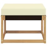 vidaXL Pouf d'Extérieur Bois d'acacia massif et tissu Textilène Blanc