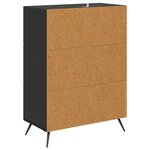 vidaXL Armoire à tiroirs 66 x 34 5 x 90 cm Bois d'ingénierie Noir
