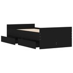 vidaXL Cadre de lit avec tiroirs noir 90x190 cm