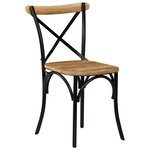 vidaXL Chaises à dossier croisé lot de 4 noir bois de manguier massif