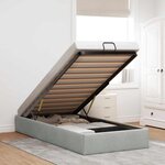 vidaXL Cadre de lit ottoman sans matelas gris clair 90x200 cm velours