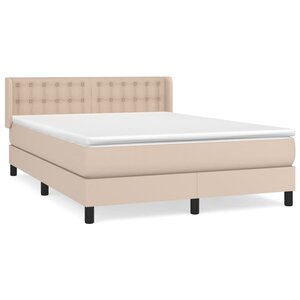 vidaXL Sommier à lattes de lit avec matelas Cappuccino 140x190 cm