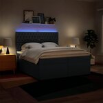 vidaXL Sommier à lattes de lit avec matelas Bleu 200x200 cm Tissu