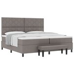 vidaXL Lit à ressorts avec matelas Taupe 200 x 200 cm tissu