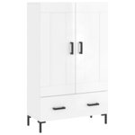 vidaXL Buffet haut blanc brillant 69 5x31x115 cm bois d'ingénierie
