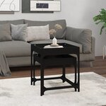 vidaXL Tables d'appoint 2 Pièces Noir Bois d'ingénierie