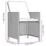 vidaXL Ensemble à manger de jardin et coussins 9 Pièces Poly rotin Beige