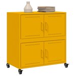 vidaXL Buffet jaune moutarde 68 5x39x72 cm acier laminé à froid