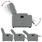 vidaXL Fauteuil inclinable Gris clair Tissu