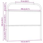 vidaXL Tête de lit chêne marron 107 cm acier et bois d'ingénierie