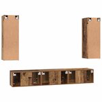 vidaXL Ensemble meuble TV 4 Pièces Bois ancien 30 5 x 30 x 90 cm