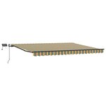 vidaXL Auvent Rétractable Vert et jaune 400 ×300 cm tissu