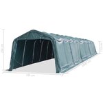Vidaxl tente amovible pour bétail pvc 550 g/m² 3 3 x 16 m vert foncé