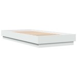 vidaXL Cadre de lit avec LED Blanc 80 x 200 cm Bois d'ingénierie