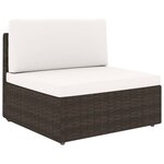 vidaXL Salon de jardin 6 Pièces avec coussins Marron Résine tressée