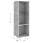 vidaXL Meuble TV mural Gris béton 37x37x107 cm Bois d’ingénierie