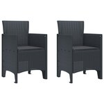 vidaXL Ensemble de salle à manger de jardin 3 pièces avec coussins anthracite poly rotin