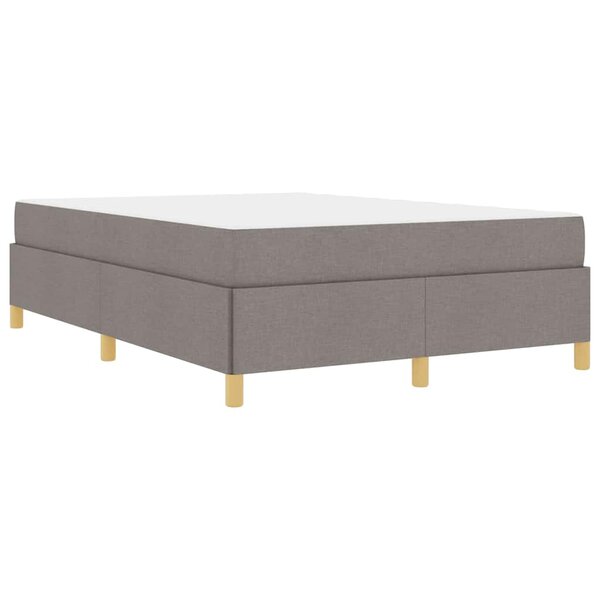 vidaXL Lit à ressorts avec matelas Taupe et blanc 160 x 200 cm tissu