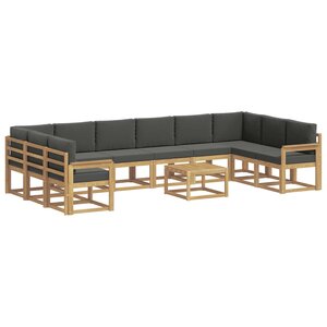 vidaXL Ensemble de canapés d'extérieur 11 Pièces Blanc et anthracite