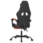 vidaXL Chaise de jeu avec repose-pied Noir et orange Similicuir