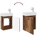 vidaXL Meuble de salle de bain avec robinet Bois ancien