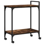 vidaXL Chariot de cuisine chêne fumé 60 5x31x72 5 cm bois d'ingénierie