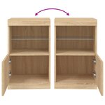 vidaXL Buffet avec lumières LED chêne sonoma 41x37x67 cm