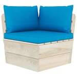 vidaXL Salon de jardin palette 6 Pièces avec coussins bois d'épicéa