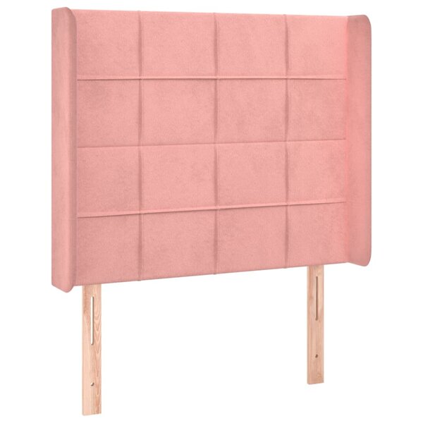 vidaXL Tête de lit avec oreilles Rose 83x16x118/128 cm Velours