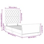Cadre de Lit vidaXL Rose 100x200 cm Velours